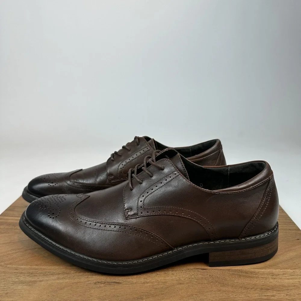 New Mens Joseph Abboud Leather Wingtip Business Casual Shoes Sz 11 D‎
